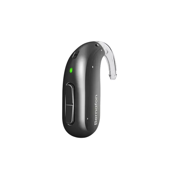 Bernafon Encanta 100 Connect miniBTE Oplaadbaar - Jet Black | Oogvoororen
