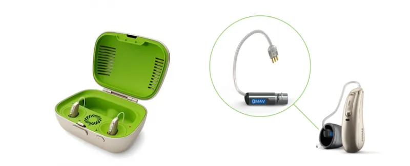 De nieuwe oplader en innovatieve receiver van Phonak